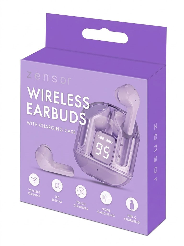 Wireless Earbuds with Charging Case purple