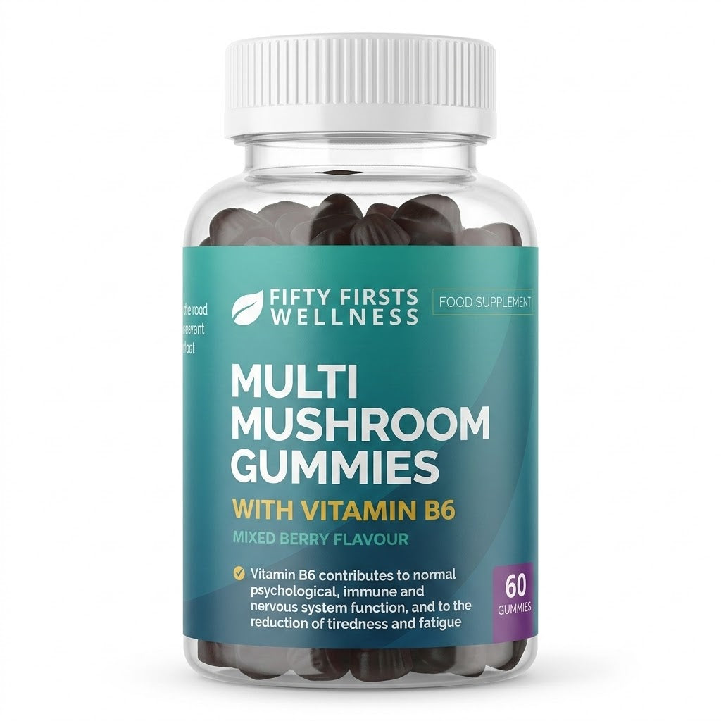 Fifty Firsts Wellness Multi Mushroom Gummies with Vitamin B6 (Mixed Berry Flavour)