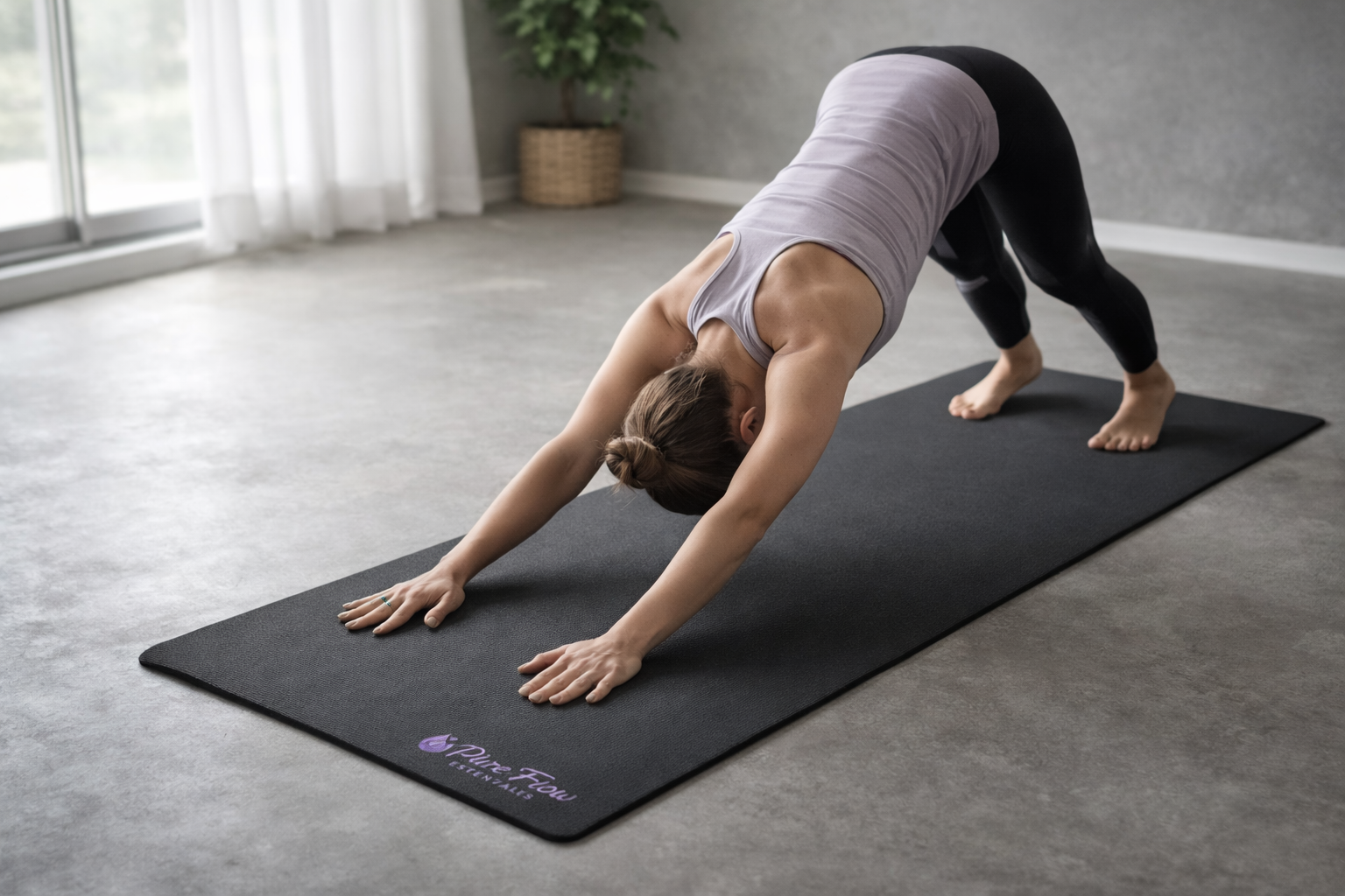 Pure Flow Essentials black yoga mat