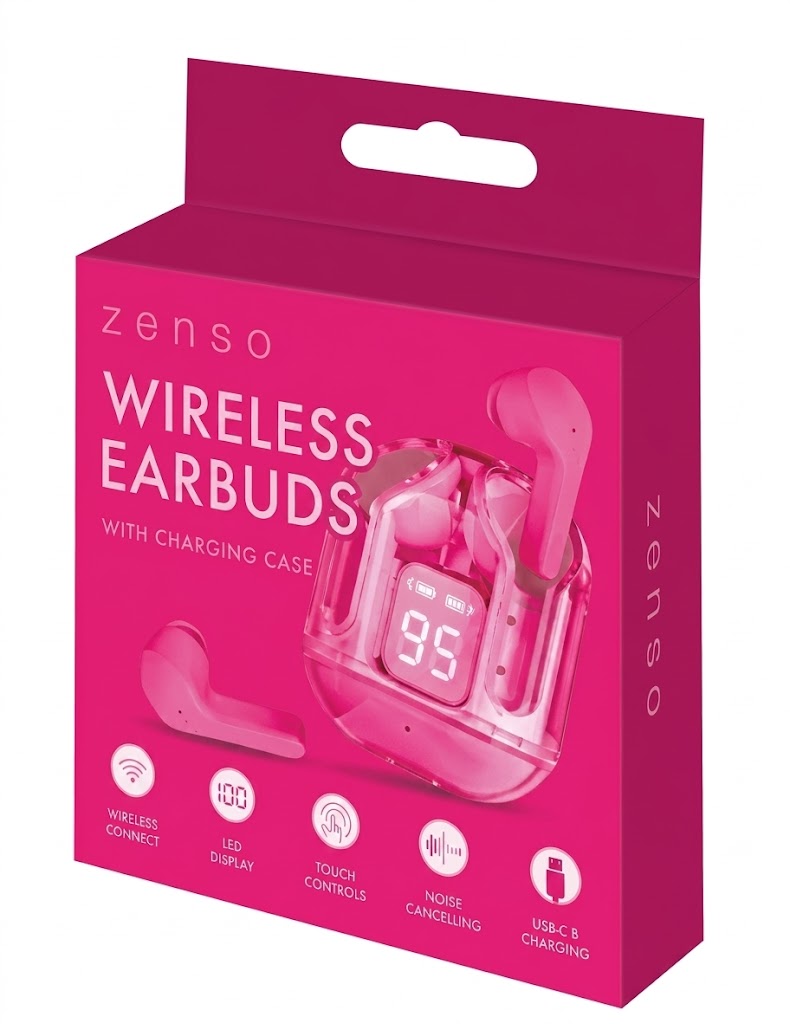 Wireless Earbuds with Charging Case pink